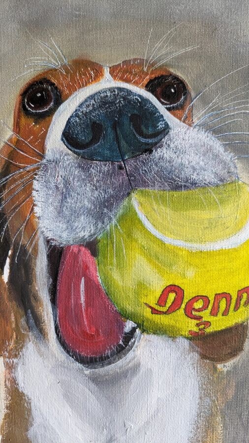 Ball Games - original mixed-media artwork by Janet Jackson, JJs Art Online