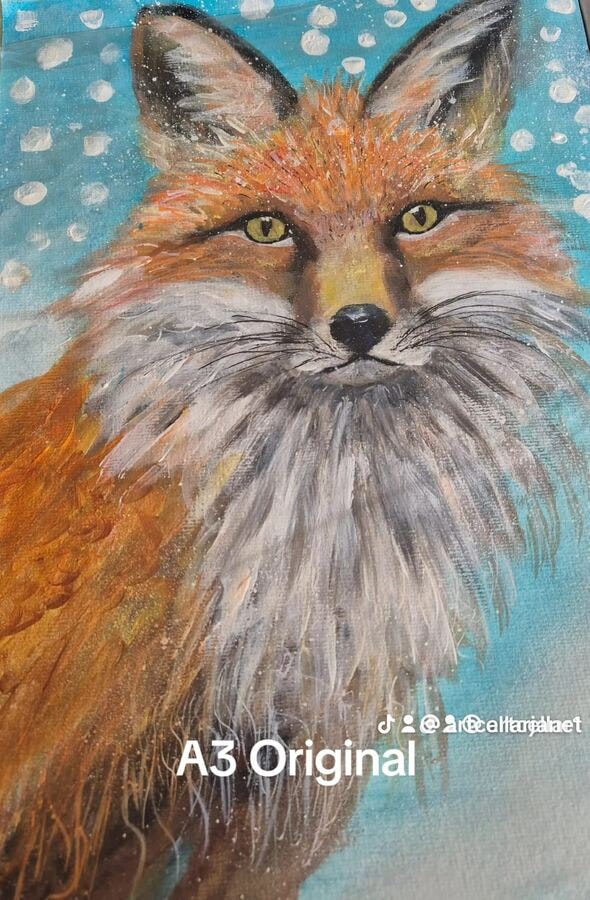 The Watchful One - original mixed-media artwork by Janet Jackson, JJs Art Online