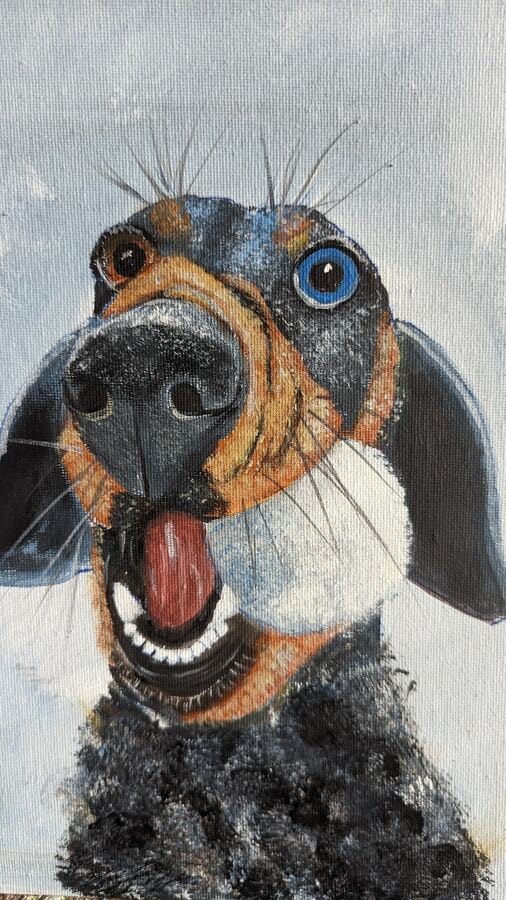 Big Smile - original mixed-media artwork by Janet Jackson, JJs Art Online