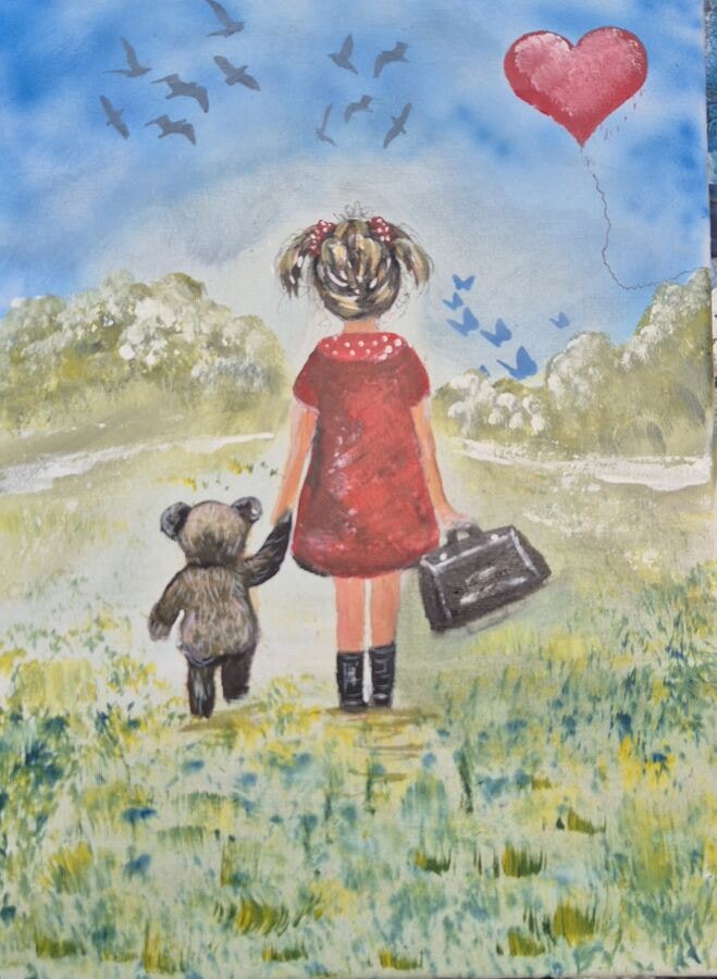 A Heart Full of Home - original mixed-media artwork by Janet Jackson, JJs Art Online